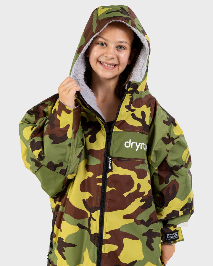 Dryrobe® REWORK - Camo Green Grey Advance Kids Change Robe
