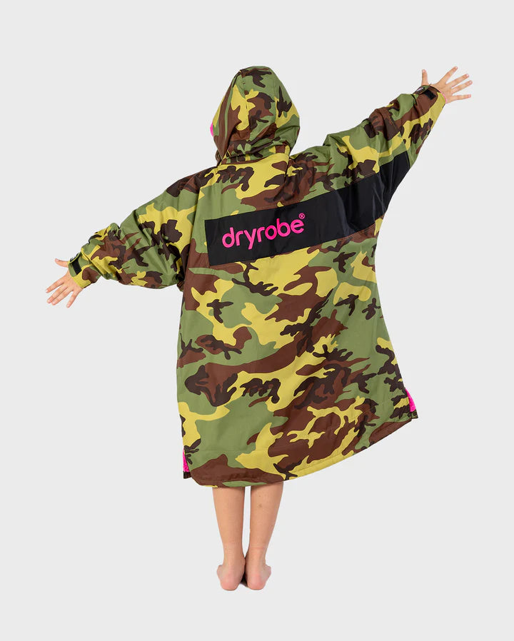 Dryrobe® REWORK - Camo Pink Black Advance Kids Change Robe