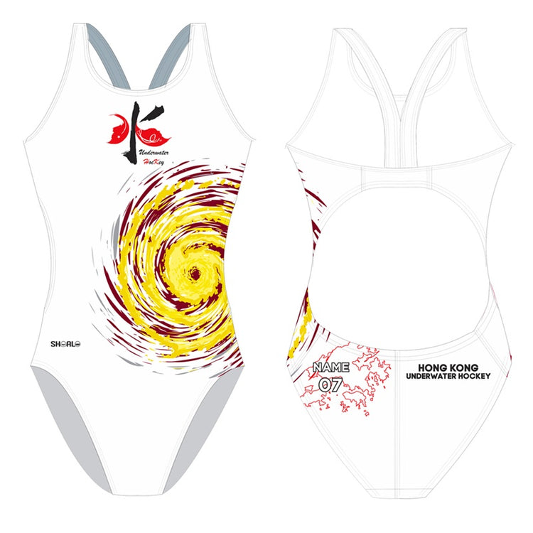 SHOALO Customised - Hong Kong UWH Womens Bladeback Suits + NAME