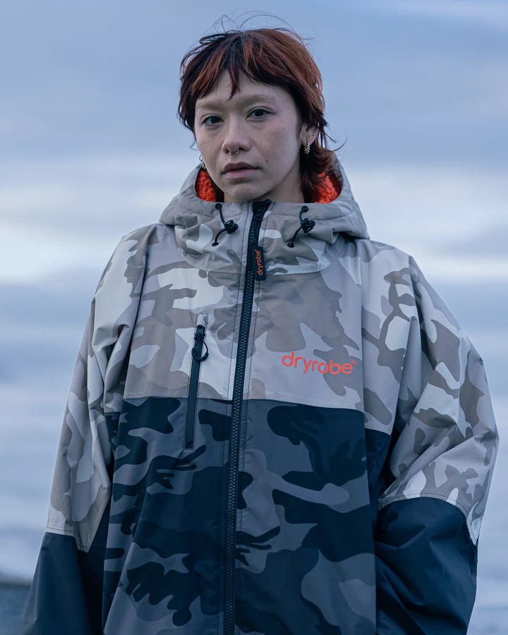 Dryrobe® Sand Camo Orange Nexus Changing Robe / Parka