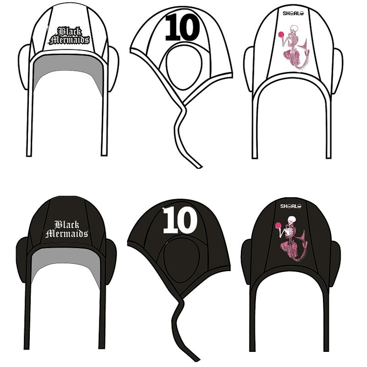 SHOALO Customised - Black Mermaids Water Polo Cap - SINGLE