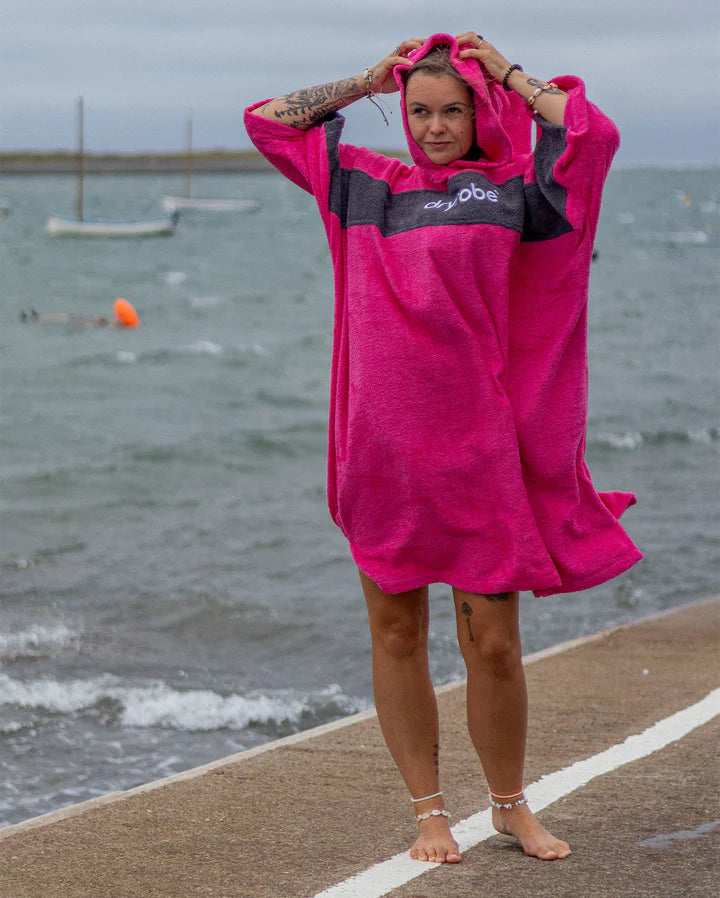 Dryrobe® REWORK - Pink Slate Grey Organic Towel Changing Robe