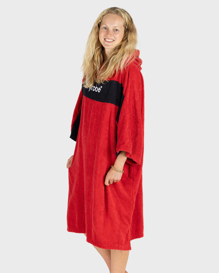 Dryrobe® REWORK - Red Black Organic Towel Changing Robe