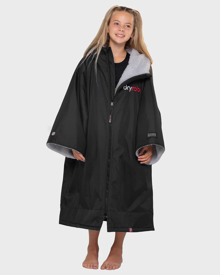 Dryrobe® Black Grey Easy-Fit Kids Advance Changing Robe