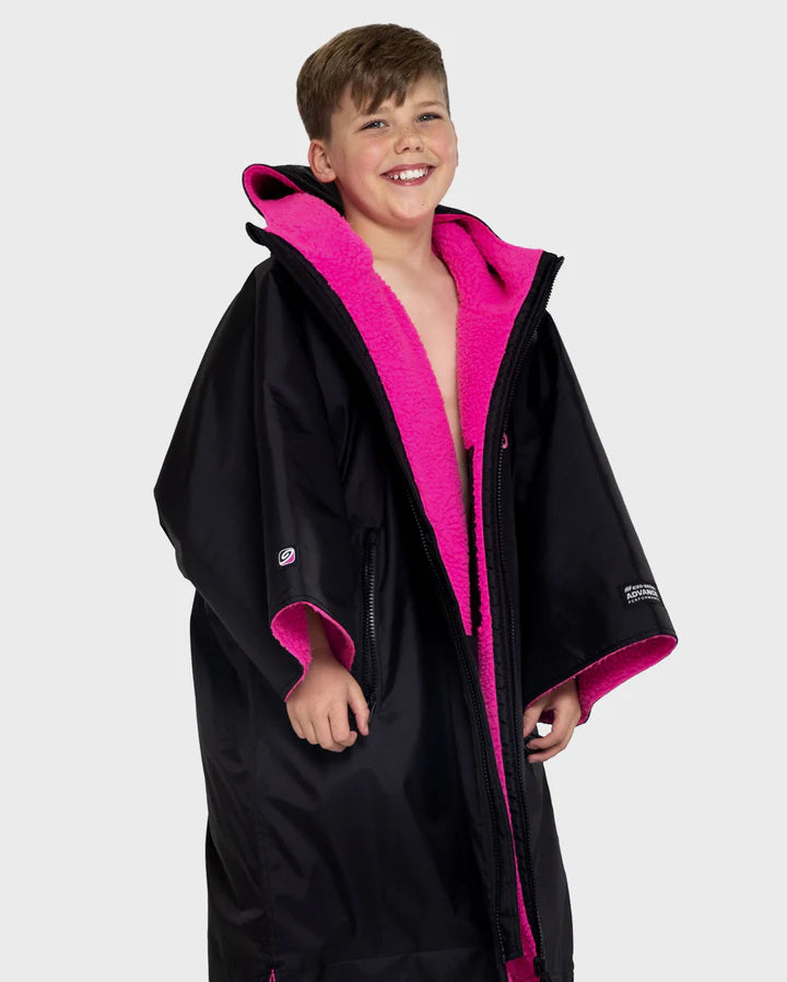 Dryrobe® Black Pink Easy-Fit Kids Advance Changing Robe