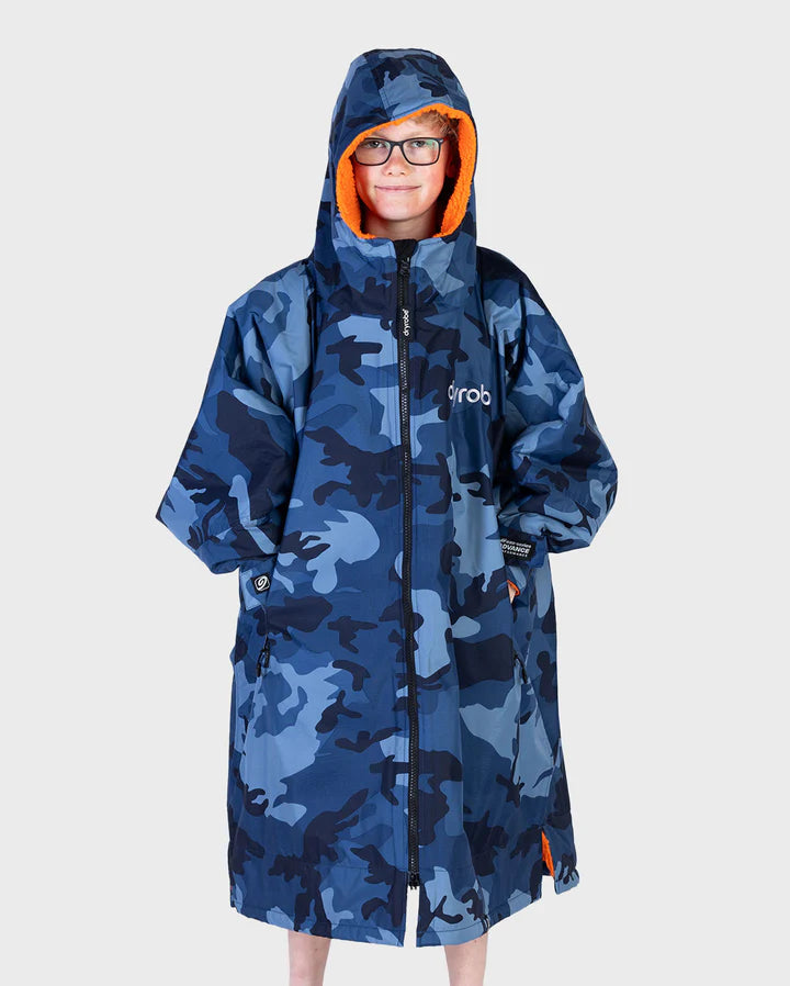 Dryrobe® Blue Camo Orange Kids Advance Changing Robe
