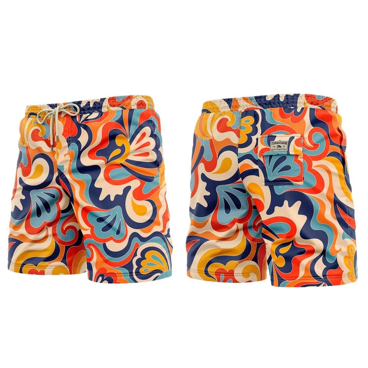 TURBO Psyco Flower - 39059 - Mens Swim / Beach Shorts