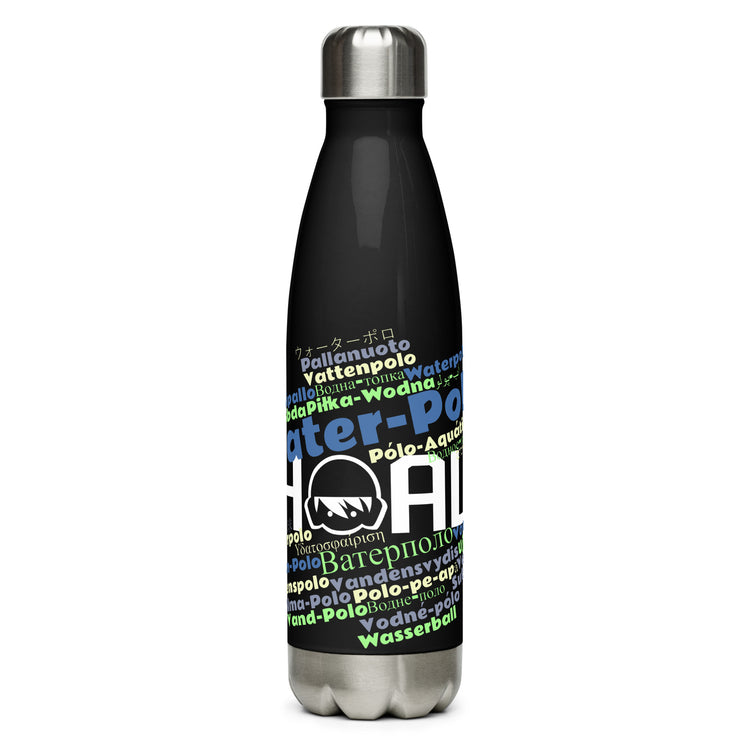 SHOALO Water Polo Word Cloud - Stainless Steel Water Bottle (500ml)