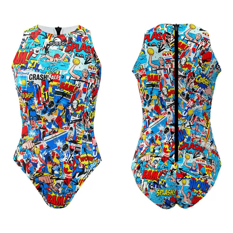 TURBO Red Comic Printed - 832350 - Womens Water Polo Suits / Costume