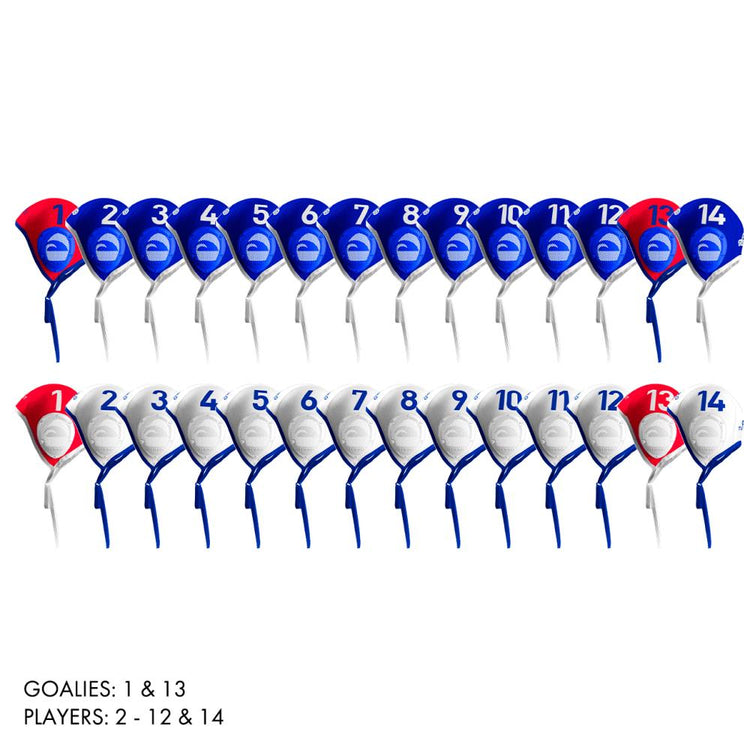 TURBO Professional Classic Water Polo Caps X28