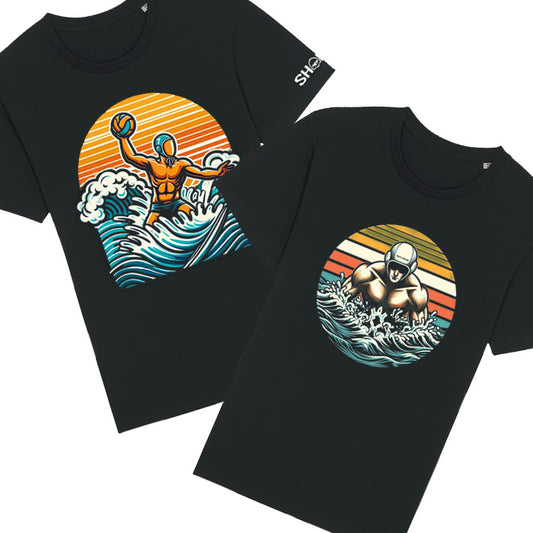 SHOALO - Vintage Premium Organic Cotton Unisex T-Shirt - 2 PACK