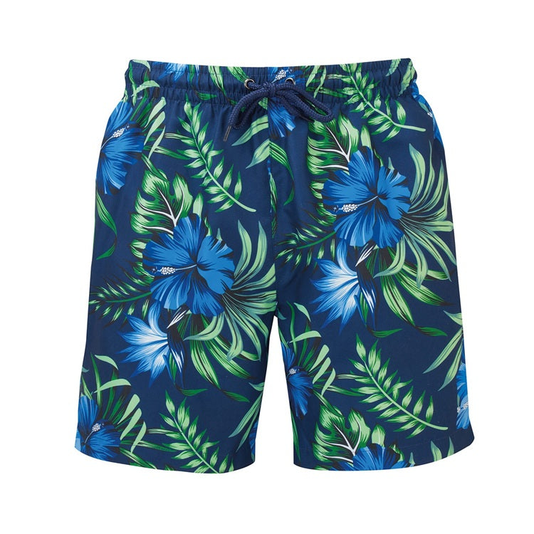 Summer Tour Men's Blue Flower Swimming Shorts