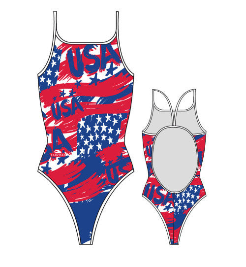 TURBO - 8300290-0807 - Thin Strap Womens Swimsuit / Swimwear / Costume - Swimming