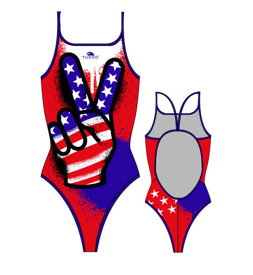 TURBO - 894142 - Thin Strap Womens Swimsuit / Swimwear / Costume - Swimming