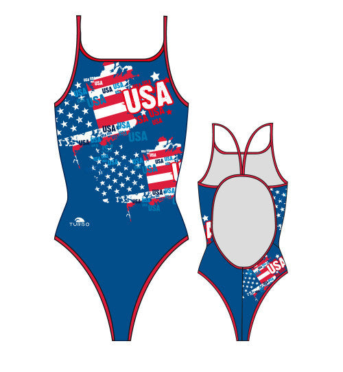 TURBO - 896952-0708 - Thin Strap Womens Swimsuit / Swimwear / Costume - Swimming