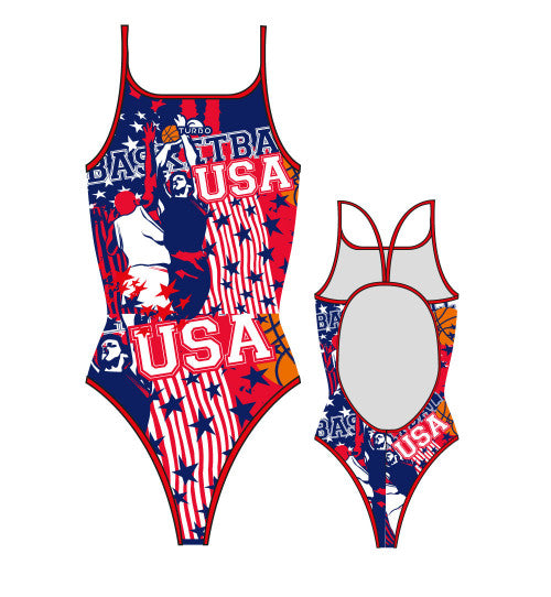 TURBO - 898652-0708 - Thin Strap Womens Swimsuit / Swimwear / Costume - Swimming
