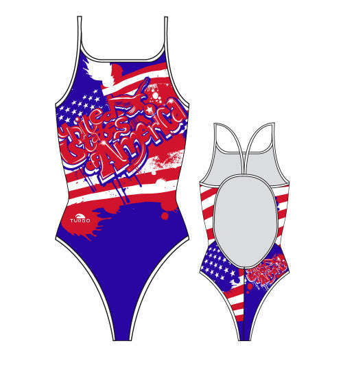 TURBO - 899682-0708 - Thin Strap Womens Swimsuit / Swimwear / Costume - Swimming