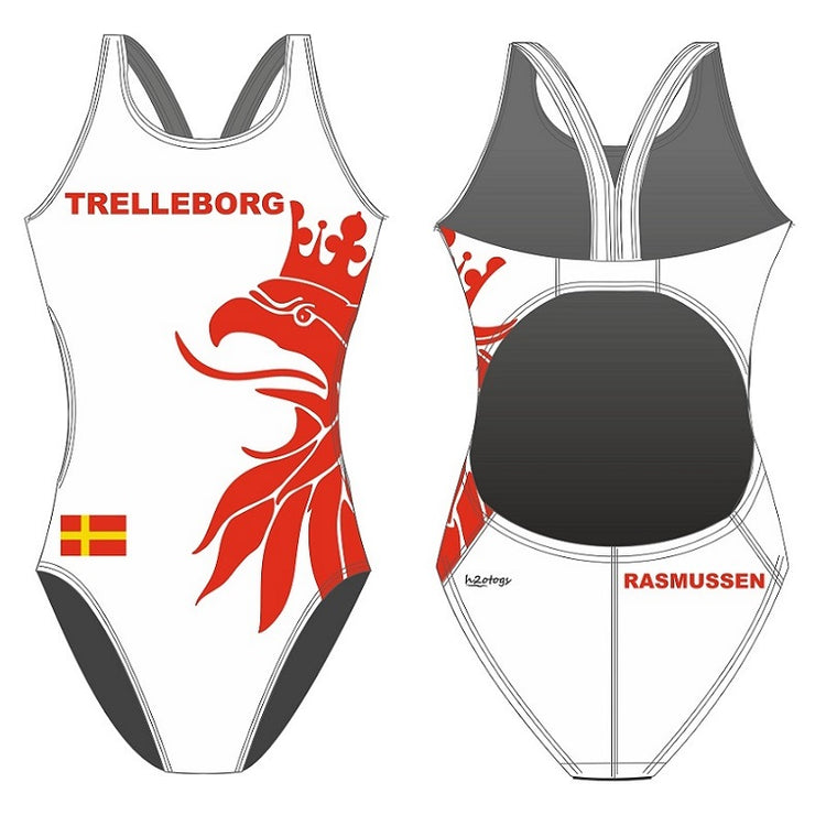 SHOALO Customised - Trelleborg UWR (WHITE) Womens Bladeback Suits + NAME