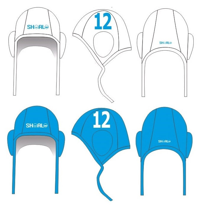 SHOALO Water Polo Caps - White OR Blue X14