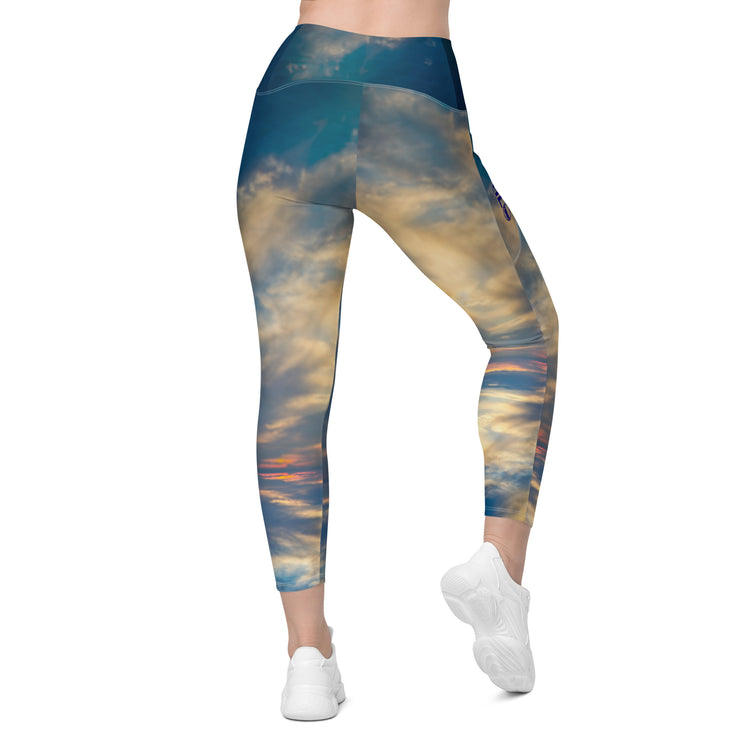 SHOALO Sky & Sea - Womens 7/8 All Day Leggings With Side Pockets