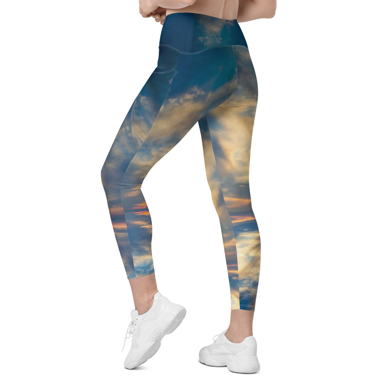 SHOALO Sky & Sea - Womens 7/8 All Day Leggings With Side Pockets