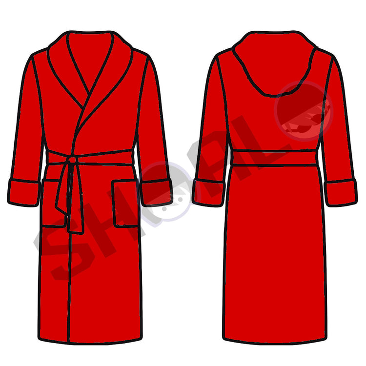 SHOALO Custom Design - Unisex Hooded TOWELLING Bathrobe / Robe