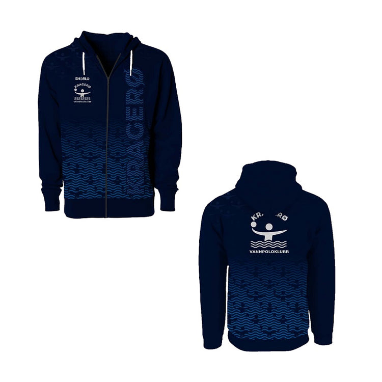 SHOALO Customised - Kragero Unisex Hoody / Hoodie (zip-up) ALL OVER PRINT - POLYESTER