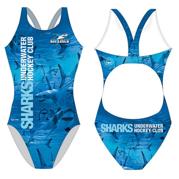 SHOALO Customised - Pakuranga Sharks UWH Womens Bladeback Suits