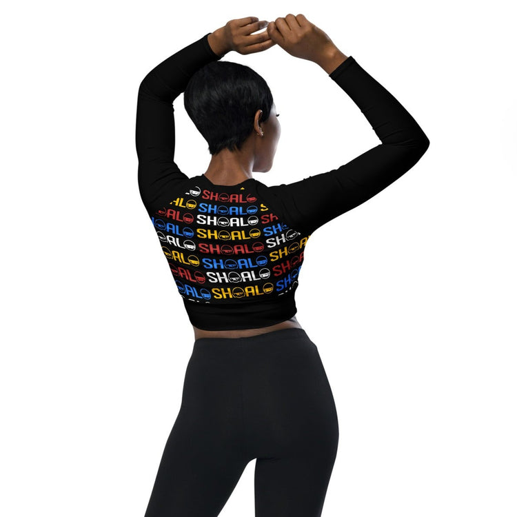 SHOALO Multicoloured Logo - Long Sleeve Crop Top