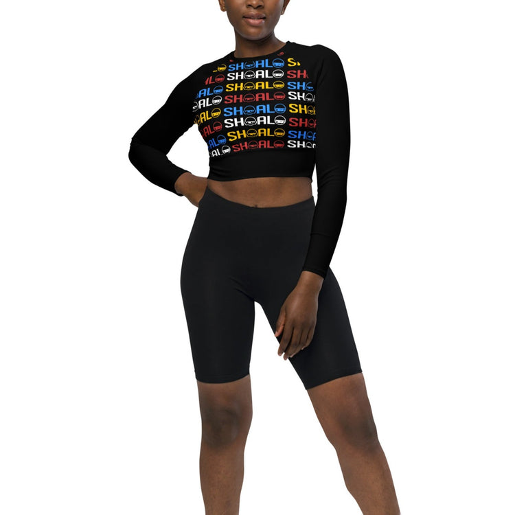 SHOALO Multicoloured Logo - Long Sleeve Crop Top