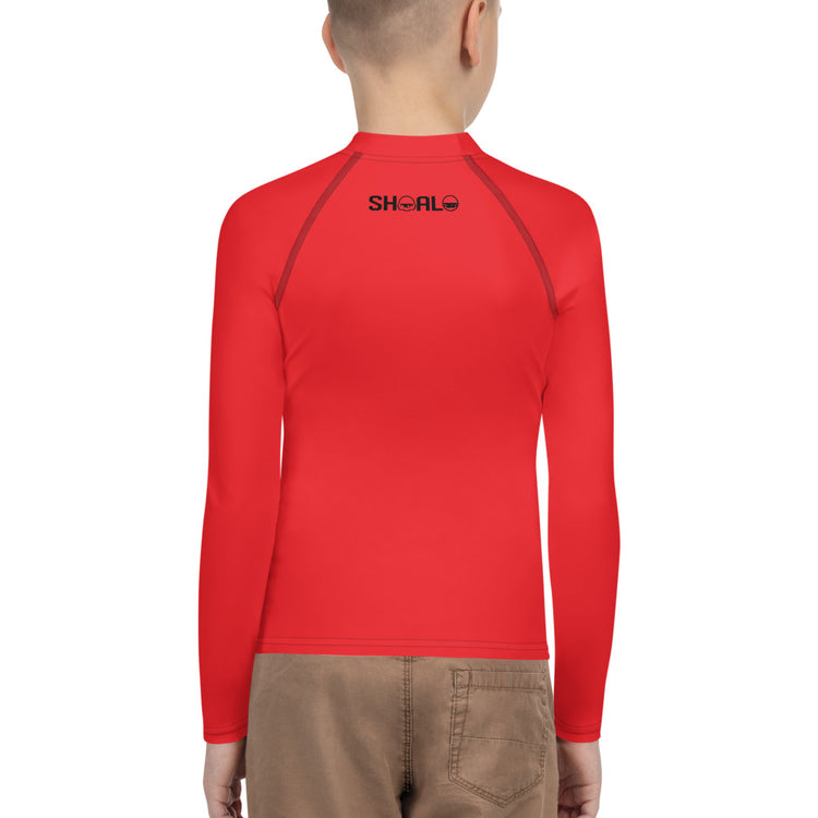 SHOALO Alizarin Red - Boy's / Girl's Long Sleeve Rash Vest (8-20 Yrs)