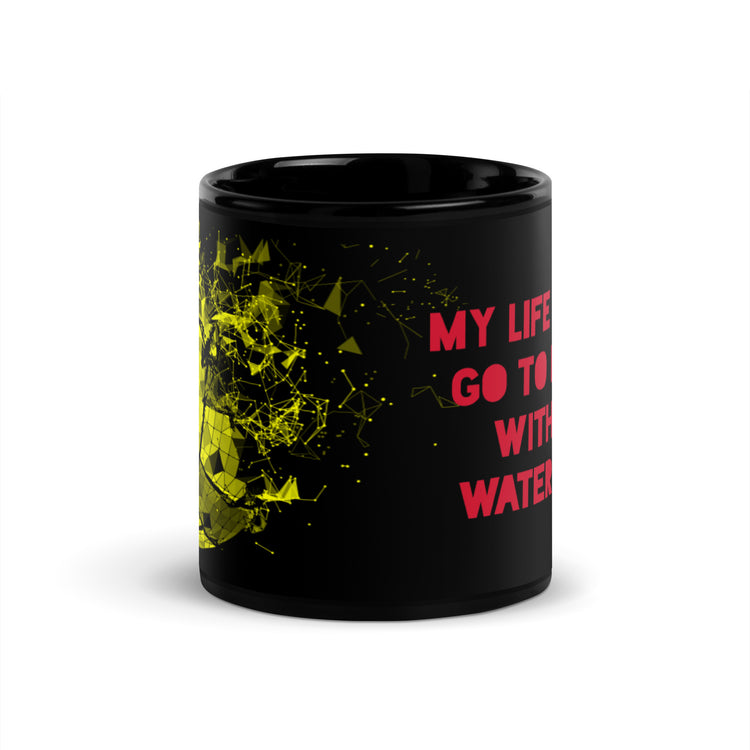 SHOALO Broken Water Polo Ball - Black Glossy Mug