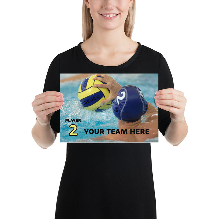 SHOALO - Male Water Polo Player Poster - PERSONALISED (various sizes)