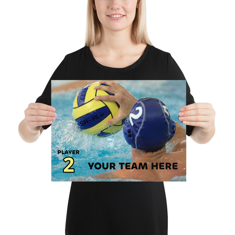 SHOALO - Male Water Polo Player Poster - PERSONALISED (various sizes)