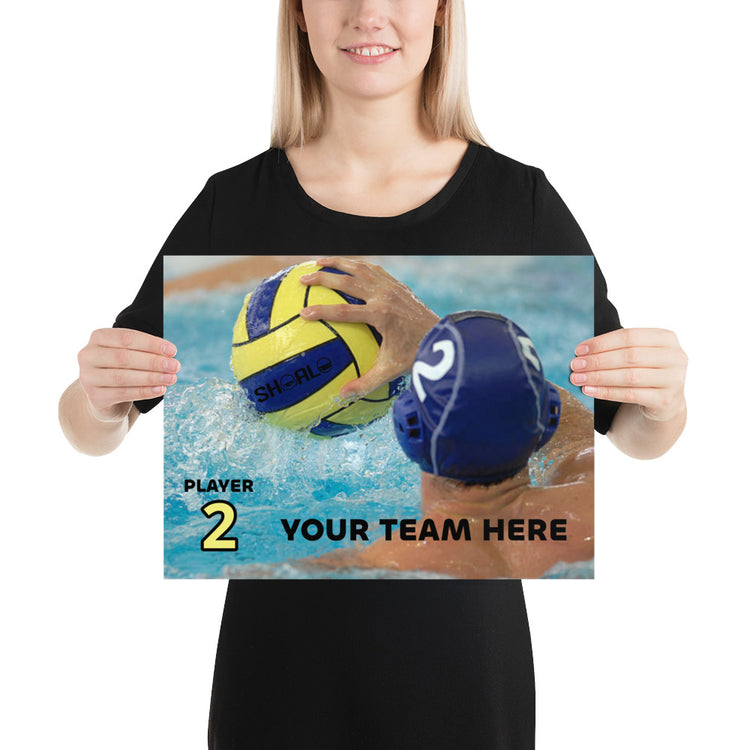 SHOALO - Male Water Polo Player Poster - PERSONALISED (various sizes)