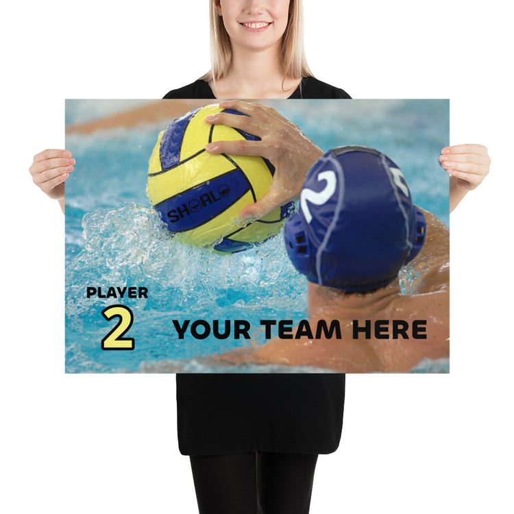 SHOALO - Male Water Polo Player Poster - PERSONALISED (various sizes)