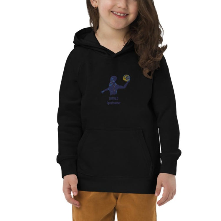 SHOALO Embroidered Female Water Polo Player - Children's / Kid's Eco Hoodie
