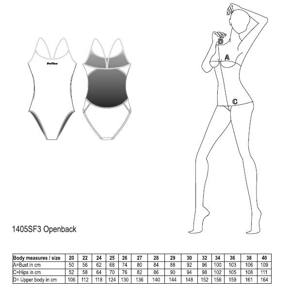 .IN_STK - DELFINA Australia Diving - Womens Openback Suit