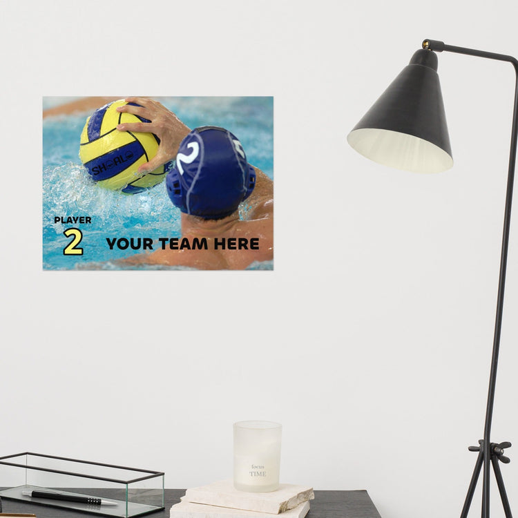 SHOALO - Male Water Polo Player Poster - PERSONALISED (various sizes)