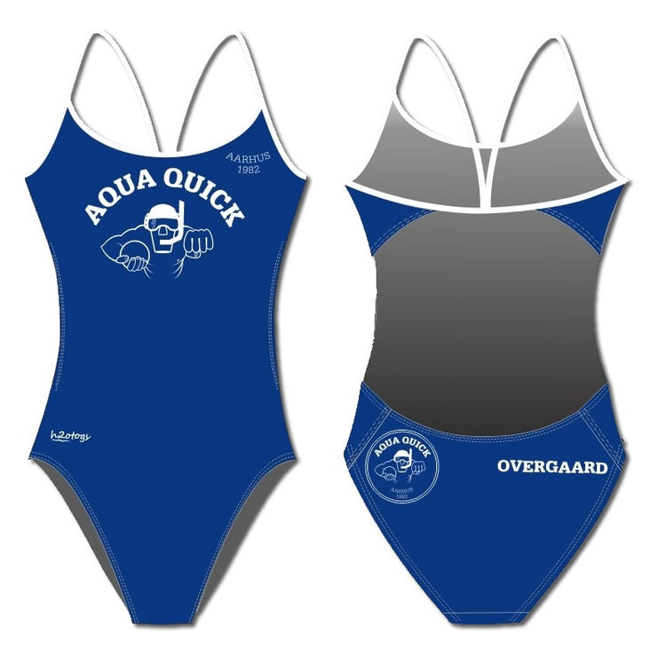 SHOALO Customised - Aqua Quick Womens Openback Suits + NAME