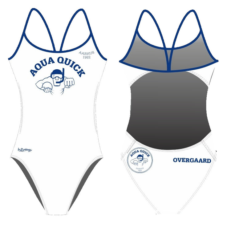 SHOALO Customised - Aqua Quick Womens Openback Suits + NAME