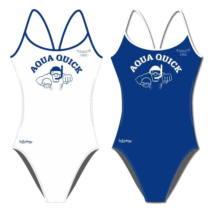 SHOALO Customised - Aqua Quick Womens Openback Suits + NAME