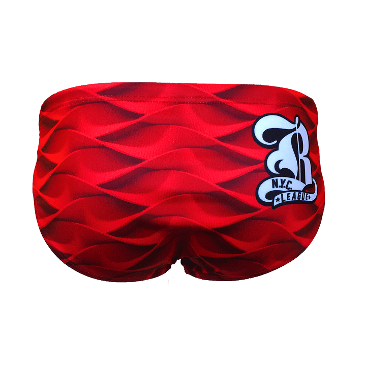 TURBO Red Waves - 730801-0008 - Mens Suit - Water Polo