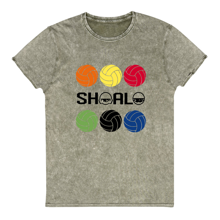 SHOALO - Multi Coloured Water Polo Balls - Unisex Denim Look T-Shirt (Various Colours)