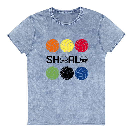 SHOALO - Multi Coloured Water Polo Balls - Unisex Denim Look T-Shirt (Various Colours)