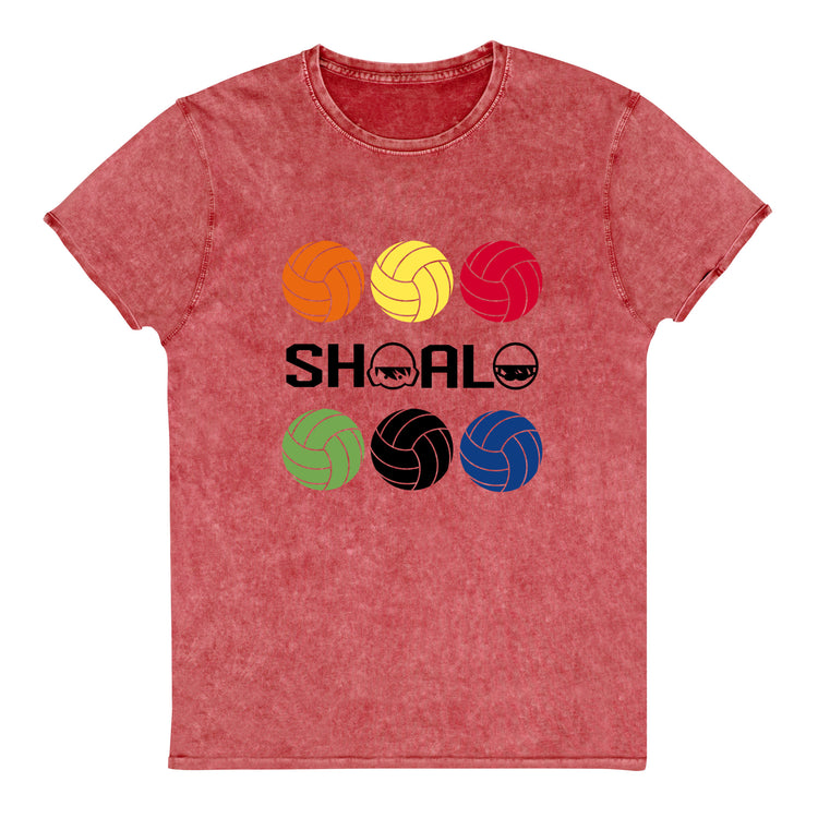 SHOALO - Multi Coloured Water Polo Balls - Unisex Denim Look T-Shirt (Various Colours)