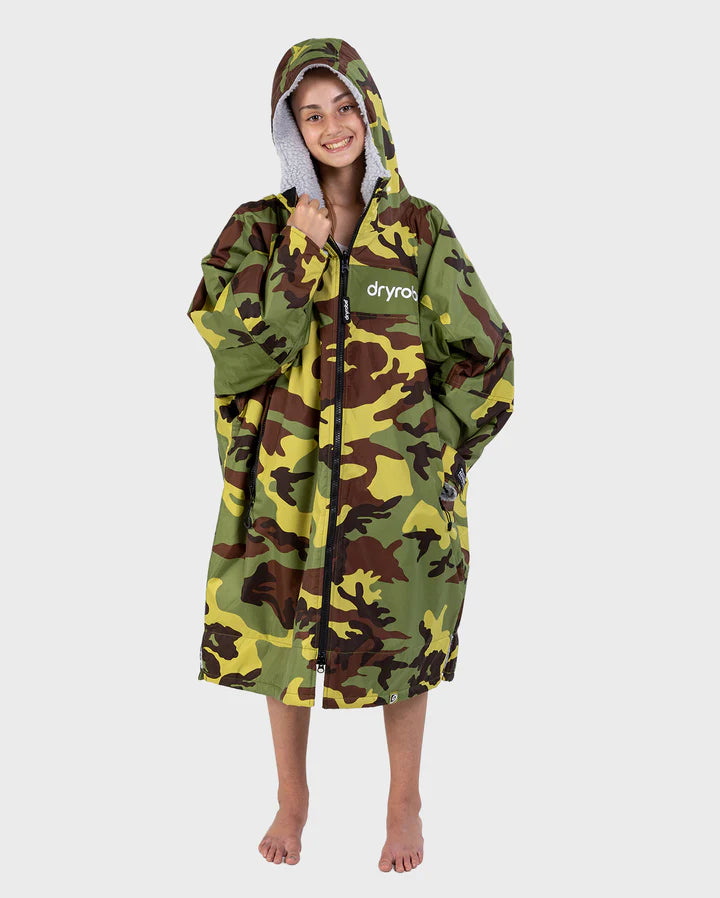 Dryrobe® REWORK - Camo Green Grey Advance Kids Change Robe