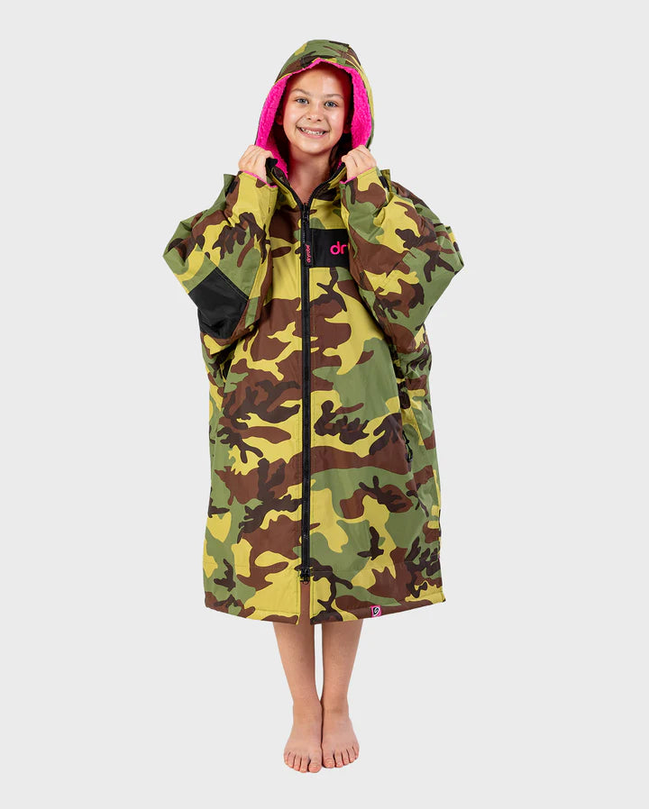 Dryrobe® REWORK - Camo Pink Black Advance Kids Change Robe