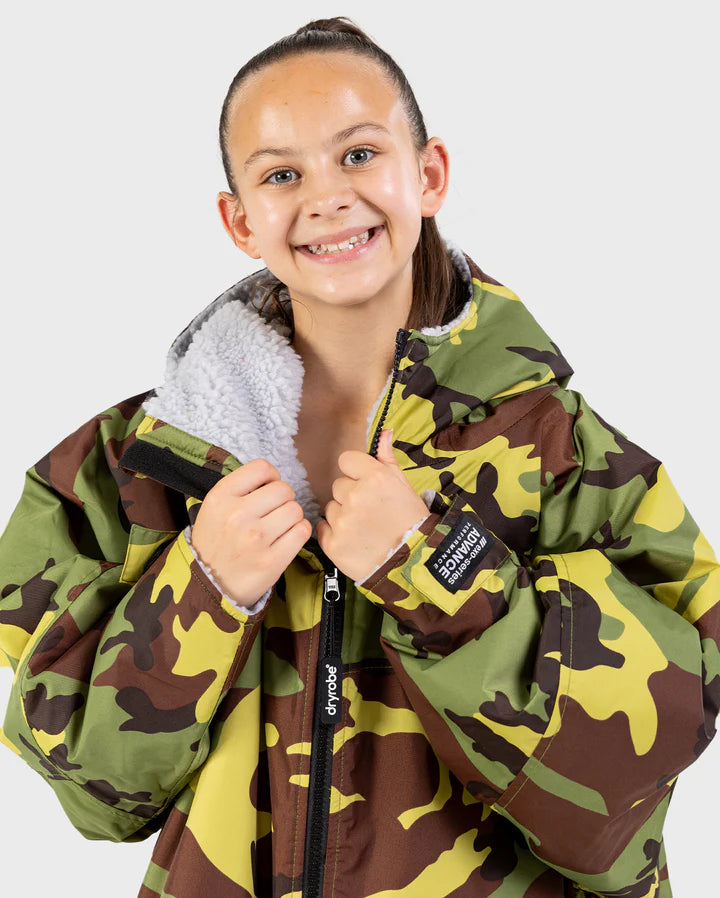 Dryrobe® REWORK - Camo Green Grey Advance Kids Change Robe
