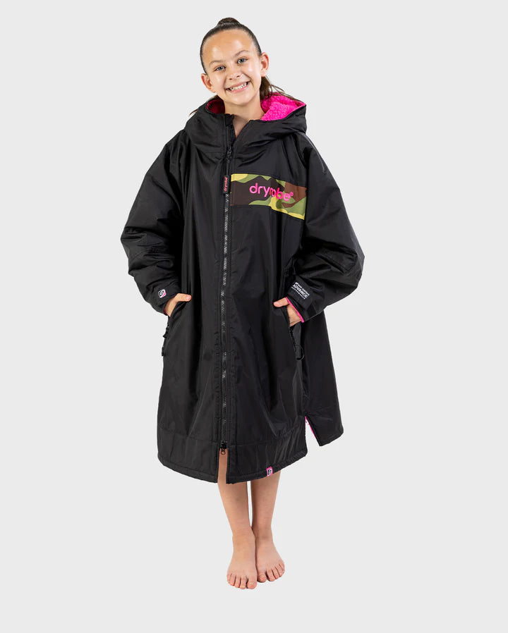 Dryrobe® REWORK - Black Pink Camo Advance Kids Change robe